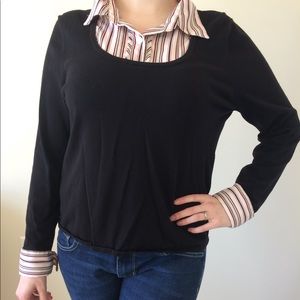 East 5th Black XL Sweater/Dress Shirt Combo